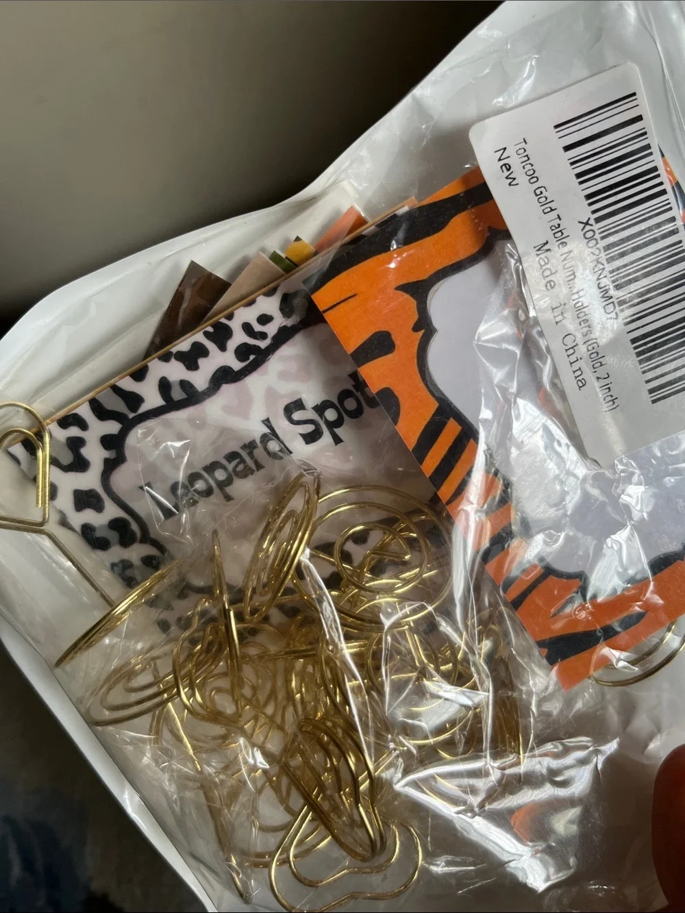 Source Unknown Gold Spiral Place Card Holders